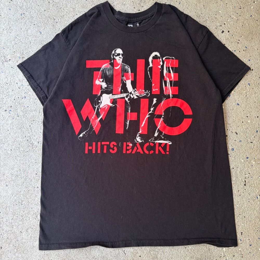 The Who Hits Back Tour 2022 Graphic T-Shirt Mens Large Black Concert Band Tee